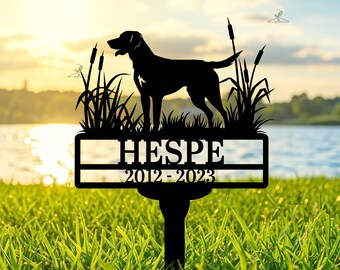Custom Metal German Shorthaired Pointer Dog Memorial Stake,Dog Silhouette Garden Stake, Outdoor Decor, In Loving Memory Dog Stake, Dog Loss