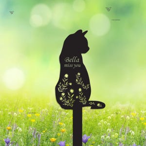 Cat Memorial Stake Personalized, Cat Grave Markers,Garden Remembrance Stake, Metal Cat Sign, Pet Cemetery Stake Cat Loss Gift, Sympathy Sign