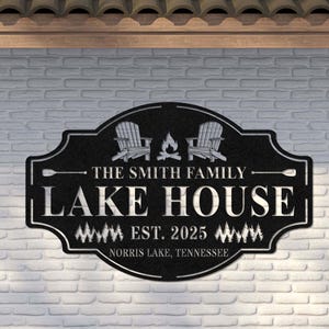 Personalized Metal Sign Lakehouse, Lakehouse Gift, Lakehouse Sign, Lakehouse Decor,Custom Family Name Sign,Outdoor Metal Sign,Christmas Gift