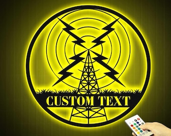 Personalized Ham Radio, Ham Radio LED Sign, Amateur Radio Gifts, Custom Call Sign, Ham Radio Call Sign, Ham Shack Wall Art, Radio Station