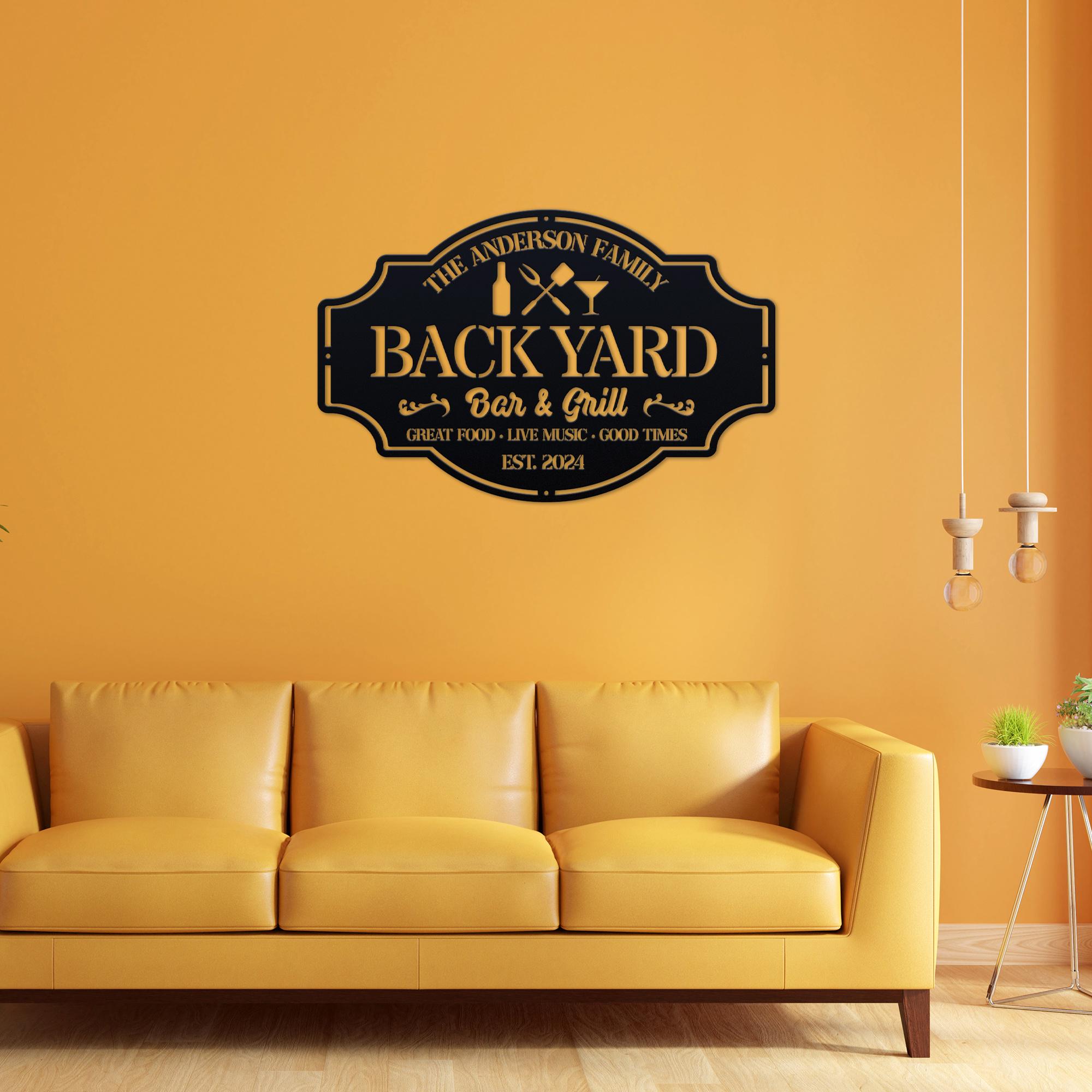 Personalized Backyard Pool Metal Sign With Led Lights, Custom Bar ...