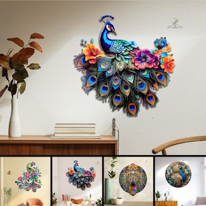 Custom Name Peacock Metal Wall Hanging, Personalized Peacock Metal Sign, Bird Lover Gift , Vibrant Colorful Peacock , Colorful Peacock Art
