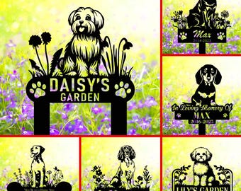 Custom Dog Memorial Garden Sign, Personalized Dog Grave Marker, Sympathy Gift for Loss of Dog, Pet Loss Gift, Dog Owner Gift,Pet Grave Stone
