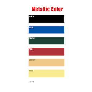 Puede incluir: Un gr&aacute;fico que muestra diferentes colores met&aacute;licos, incluyendo negro, azul, verde, rojo, cobre, oro y blanco.