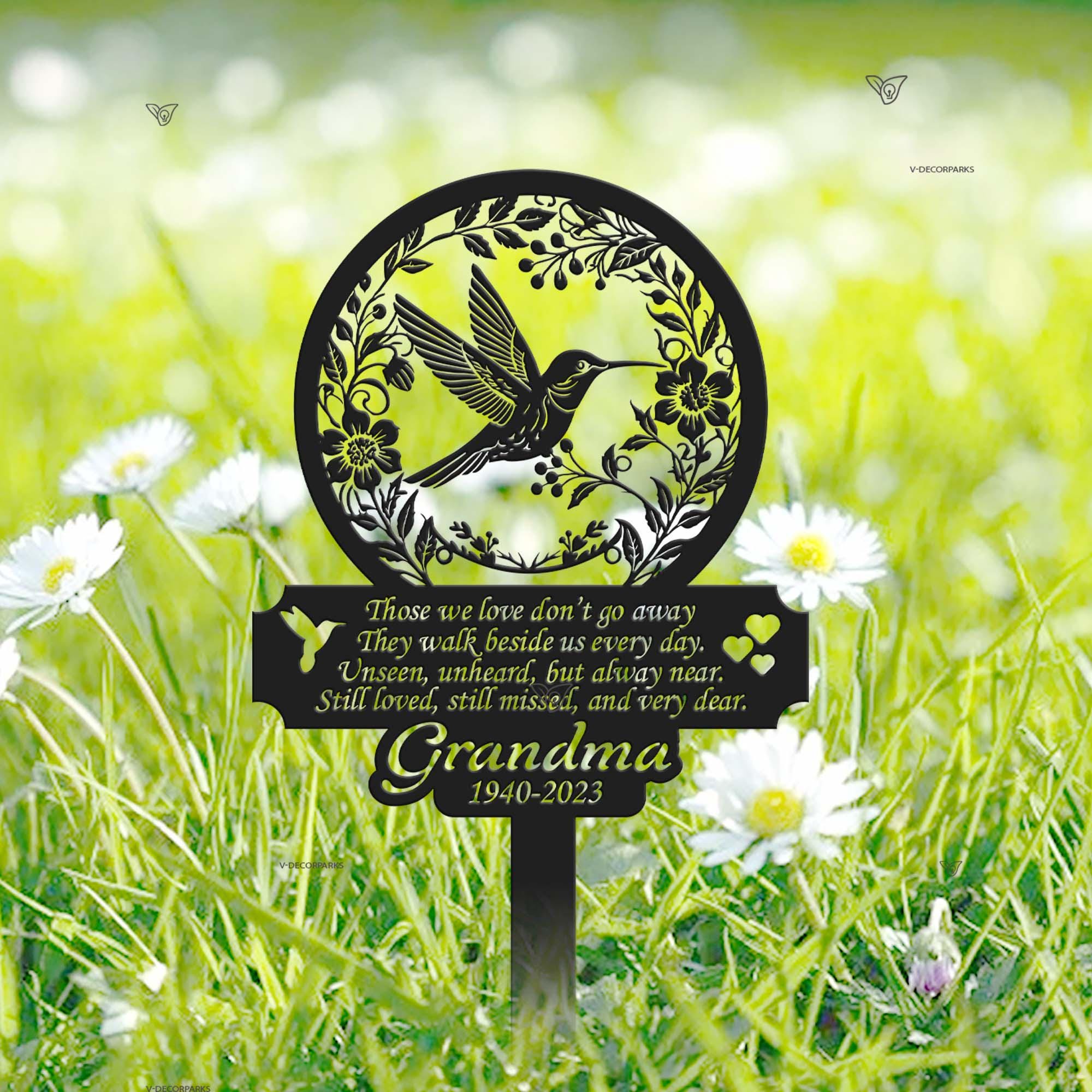 Personalized Hummingbird Memorial Metal Stake Metal, Hummingbird Name ...