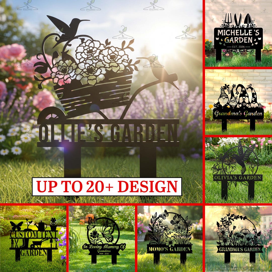 Custom Garden Metal Sign, Personalized Outdoor Wall Art, Gardener Gift ...
