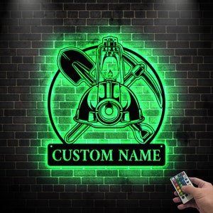 Coal Miner Metal Wall Art with Led Light, Coal Miner Gifts Coal Mining Sign, Miner Name Sign, Gift for Dad, Man Cave Decor, Mining Tools