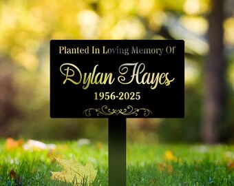 Personalisierte Gedenkbaumschild Stake, Gedenkmarker, Metall Gartenmarker, Metall Namensschild, Metall Gedenkmarker, Baum Plaque Marker Schild