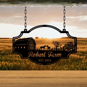 Personalized Farmhouse Sign, Metal Farm Sign, Custom metal farm name sign, Metal Barn Sign, Ranch metal sign,Farmer Gift,Christmas farm sign