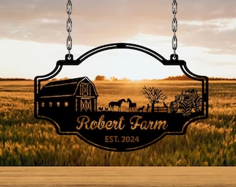 Personalized Farmhouse Sign, Metal Farm Sign, Custom metal farm name sign, Metal Barn Sign, Ranch metal sign,Farmer Gift,Christmas farm sign