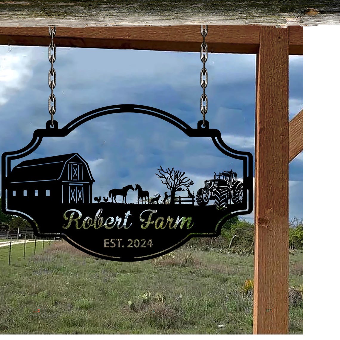 Personalized Farmhouse Sign, Metal Farm Sign, Custom Metal Farm Name ...