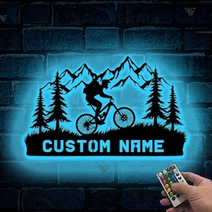 Custom Cycling Sign, Metal Wall With LED, Cyclist Gift,Home Decoration Biker, Housewarming, Gift For Cycling Lover, Bicycle Lover Name Sign