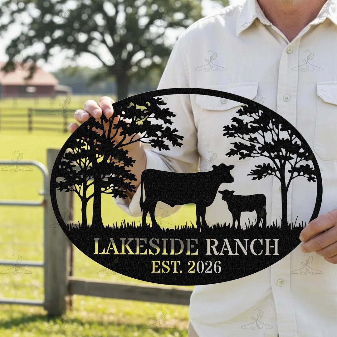 Craig Ranch Sign Custom Cattle Ranch Metal Sign: Personalized Farm Name, Outdoor Decor ...