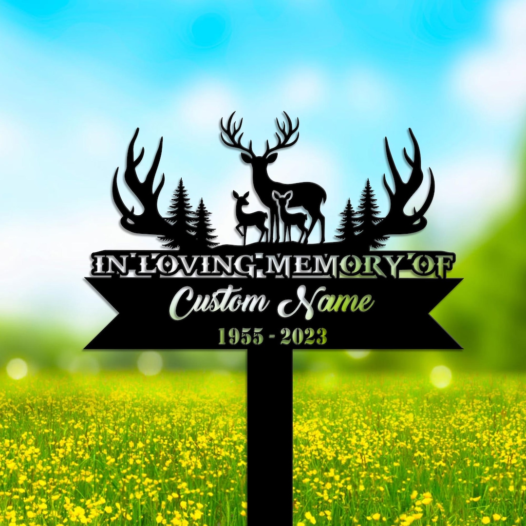 custom-deer-hunting-memorial-stake-plaque-metal-sign-stake-sympathy