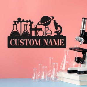 Personalized Scientist Name Metal Sign, Science Class Sign, Custom ...