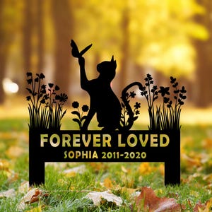 Personalized Cat Garden Memorial Stake Sign,Pet Grave Marker Sign,Pet Loss Gift, Cat Grave Marker, Cat Gift, Sympathy Sign,Remembrance Stake