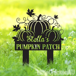 Personalized Garden Decor, Custom Metal Pumpkin Sign,Fall Decor,Metal Garden Sign,Garden Decor,Pumpkin Patch Sign,Pumpkin Patch,Garden Decor