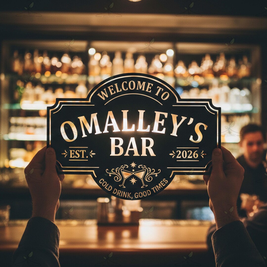 Custom Bar Sign Metal Wall Art, Personalized Home Bar Decor Welcome to ...
