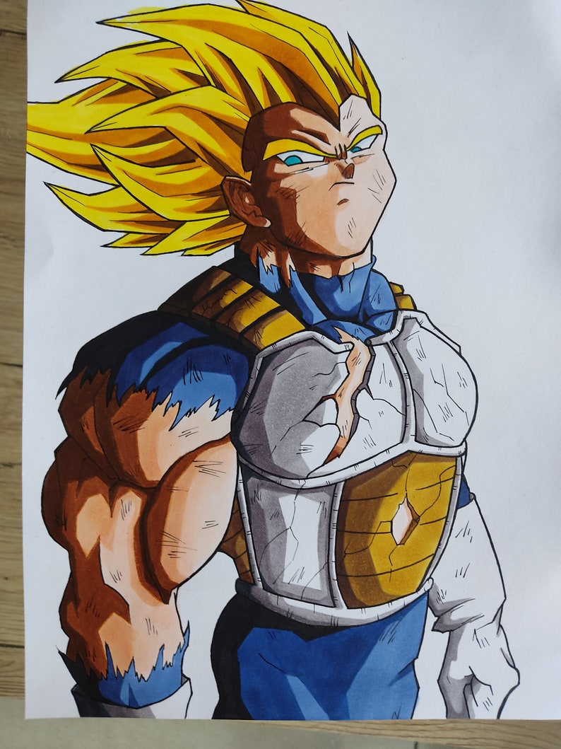 VEGETA SUPERSAIYAN Dragon Ball DRAWING fan art. image 2