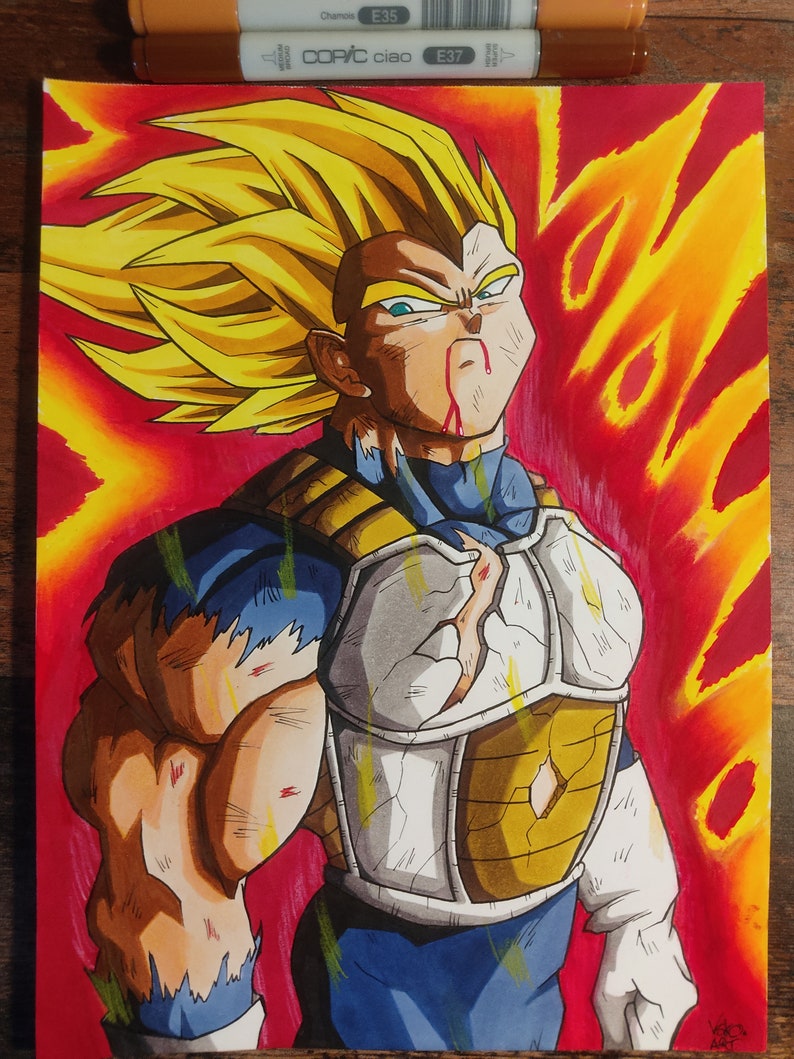 VEGETA SUPERSAIYAN Dragon Ball DRAWING fan art. image 1