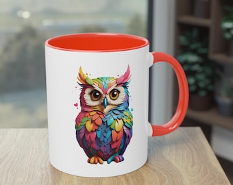 owl mug owl lover mug for owl owner colorfull owl mug for lover perfect gift for a friend Back to School Gift Wise Bird Coffee Cup