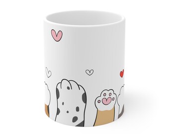 Cat Mug cat paws mug for cat lovers perfect for a gift mug for mam