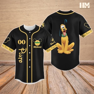 Personalized Pluto Baseball Jersey, Pluto Dog Jersey Shirt, Disney Cartoon Baseball Shirt, Pluto Fan Tee, Theme Park Outfit