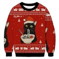 Black Cat Ramen Christmas Ugly Sweater, Funny Holiday Sweater, Cat Sweater For Men And Women, Xmas Gift product logo