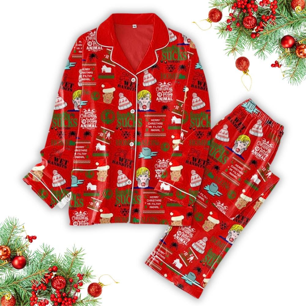 Home Alone Christmas Pajamas Set Kevin Home Alone Shirt Funny Xmas Movie Shirt Holiday Movie Tee Holiday Nightwear Christmas Gift Etsy Canada