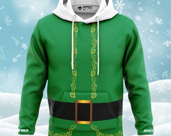 Elf Buddy Cosplay Hoodie, Christmas Movie Shirt, Elf Buddy Costume, Funny Movie Hoodie, Winter Pullover, Gift For Holiday