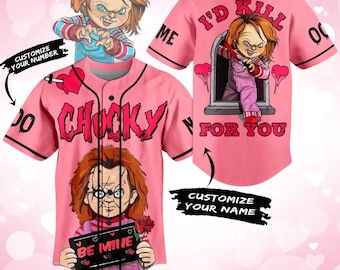 Valentine Chucky Be Mine Baseball Shirt, Horror Characters Shirt, Scary Baseball Jersey, Bride Of Chucky Shirt, Valentine Day Gift