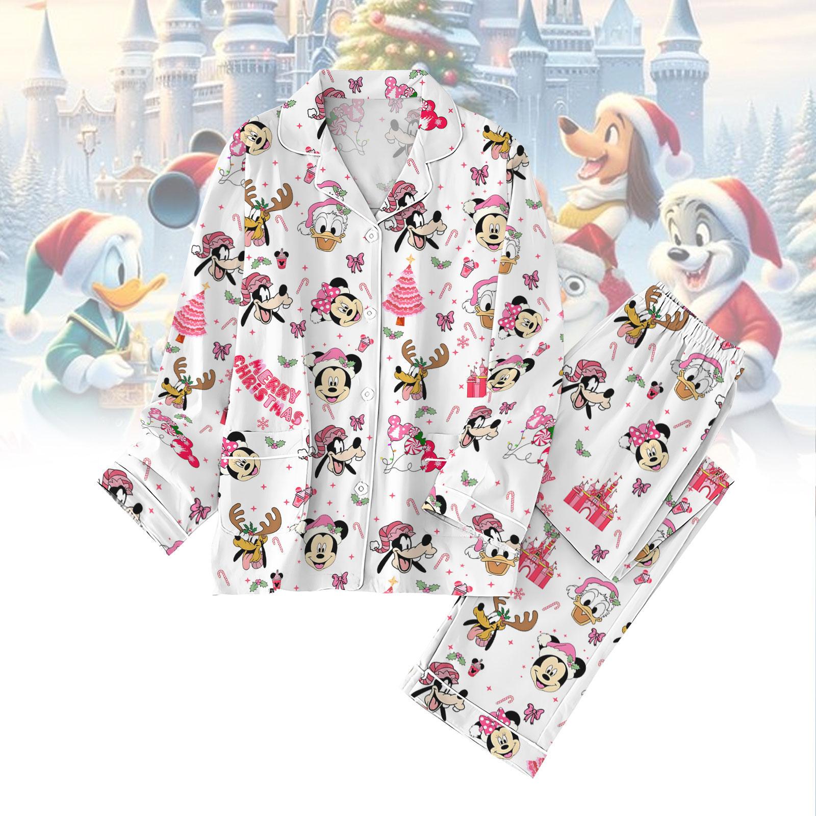 Disney Mickey And Friends Christmas Pajamas, Mickey Pluto Shirt, Disneyland Holiday Pajamas, Cute Xmas Pajamas, Magic Kingdom Gift