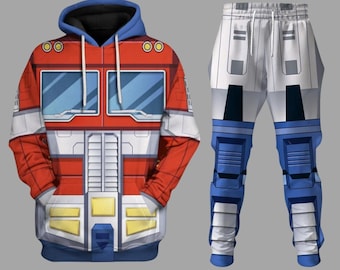 Transformers Optimus Prime Hoodie/Joggers, Transformers Costume Cosplay Shirt, Optimus Sweatshirt, Transformers Sweatpants