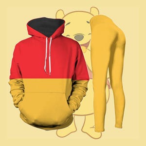 Disney Pooh Cosplay Hoodie Leggings, Winnie The Pooh Shirt, Disney Cosplay Shirt, Disney Cartoon Pooh Bear Pants, Winnie Pooh Fan Gift