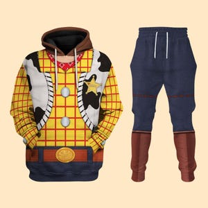 Toy Story Woody Cosplay Hoodie Joggers, Disney Costume Shirt, Buzz Lightyear Costume, Disneyland Sweatpants, Gift For Men
