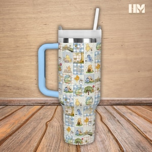 Winnie The Pooh 40oz Tumbler, Pooh Summer Tumbler Cup, Pooh And Piglet Steel Tumbler, Disney Cartoon Character Tumbler, Magic Kingdom