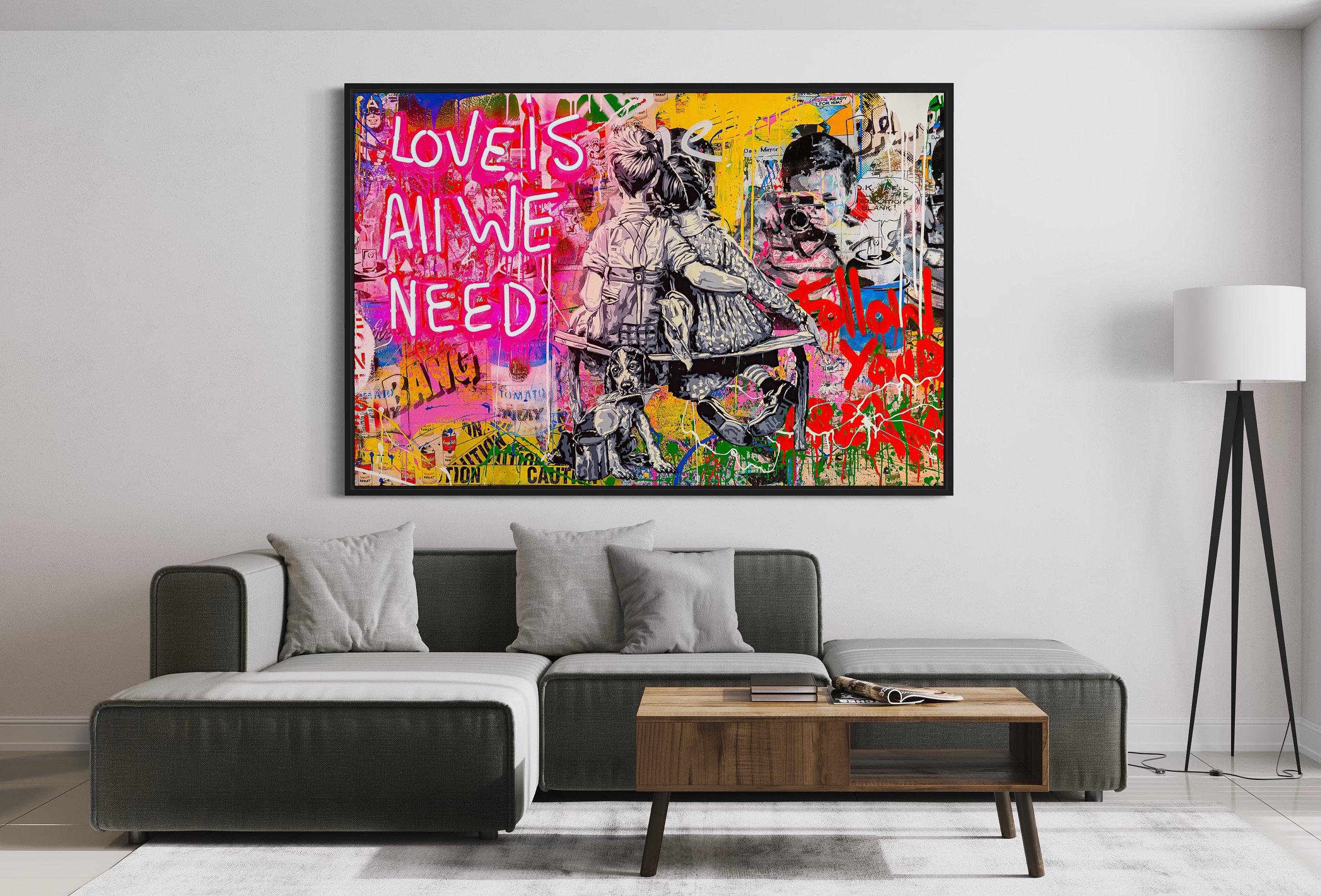 Love is All We Need Wall Art Graffiti Canvas Graffiti Wall Art Graffiti Canvas Art Graffiti Wall