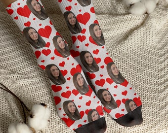 Custom women's face Socks, Personalized Photo Socks, Funny Socks for Wife, Socks for girlfriend, Socks for Bestie, Socks for Coworker