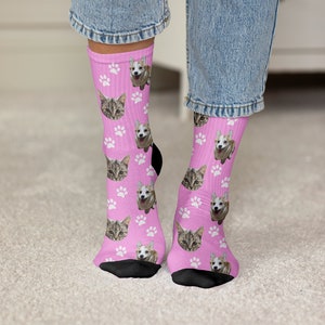 Custom Pet Photo Socks, Custom Dog Face Socks, Custom Cat Face Socks, Personalized Pet Socks, Gift for Pet owners, Socks for pet lover&#39;s