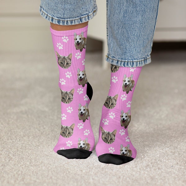 Custom Pet Photo Socks, Custom Dog Face Socks, Custom Cat Face Socks, Personalized Pet Socks, Gift for Pet owners, Socks for pet lover's