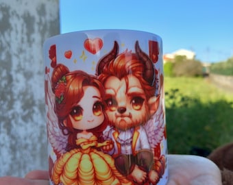 Taza personalizada La Bella y la Bestia