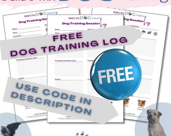 FREE Dog Training Log - dog training, puppy training, train your dog, dog, training, dog trainer
