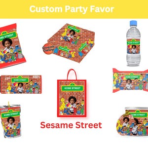 Sesame Street Party Favor, Editable Template, Use in Canva, Chip Bag, Capri sun, Gift Bag, Digital Product