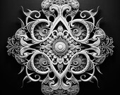 Sacred Tattoo No. 1, Digital Tattoo, AI Tattoo, AI Generated Tattoo, Sacred Tattoo, Abstract Digital Tattoo Art, Modern tattoo Art, Tattoos