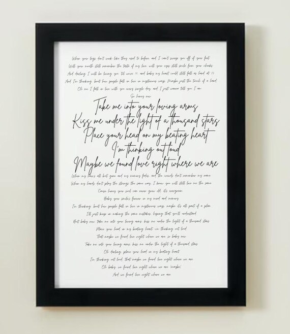 Song Lyric Print