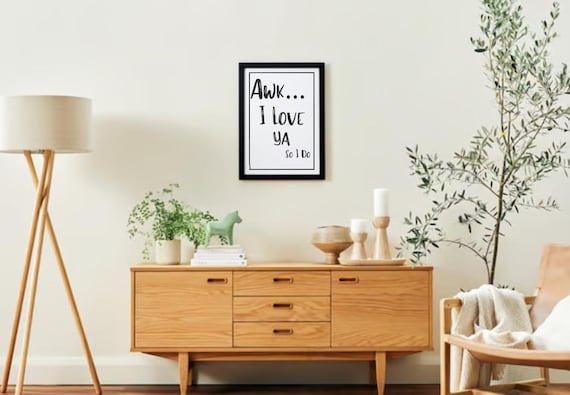 Awk I Love Ya Belfast Humour Print - Framed A4 Art