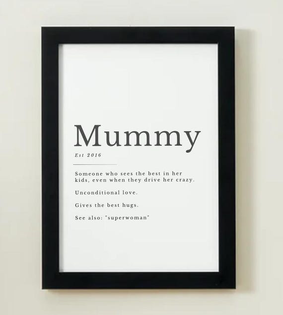 Mummy Definition Print - Personalized Mother's Day Gift