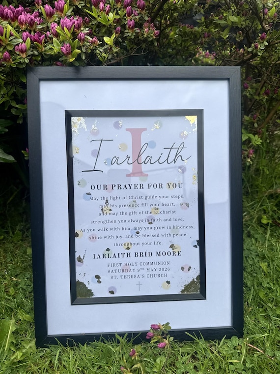 Personalised First Holy Communion Prayer Print – Custom Name Keepsake (Digital Download)