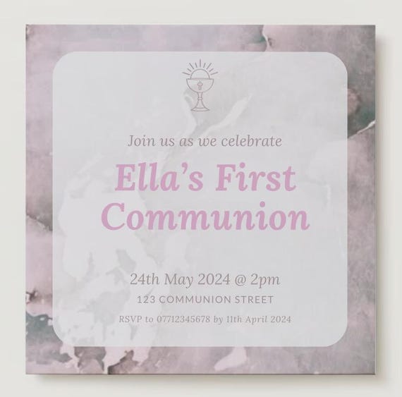 First Holy Communion Invite- Girl