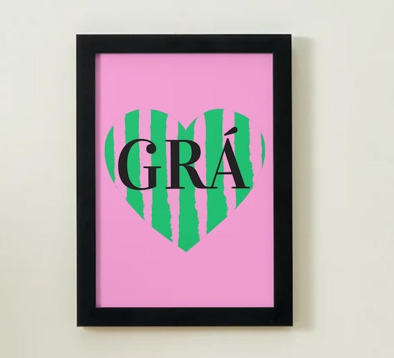 Grá Heart Print - Custom Quote, Names, Dates